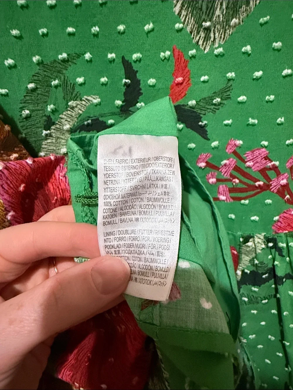 Farm Rio Jimena Green Tunic Dress - Picture 6 of 6